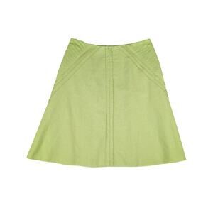 Christopher & Banks Linen Blend A-Line Skirt 14 Spring Green Classic Minimalist